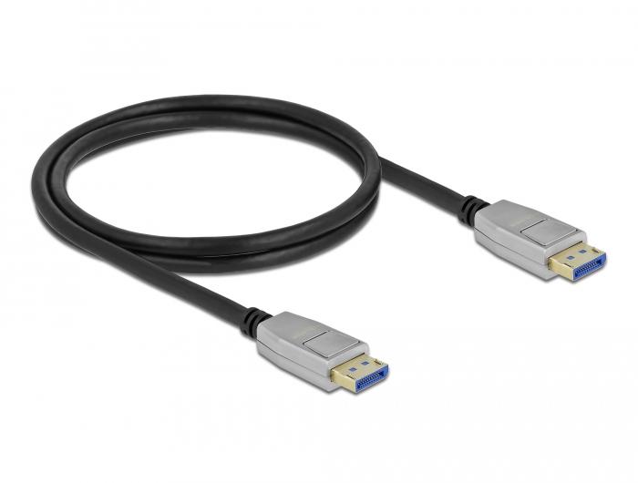 Кабел Delock DisplayPort 2.0 мъжко - DisplayPort мъжко, 1.0м, 10K, Черен