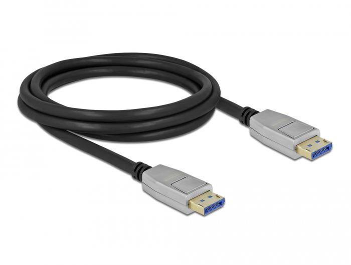 Кабел Delock DisplayPort 2.0 мъжко - DisplayPort мъжко, 2.0м, 10K, 54 Gb/s, Черен