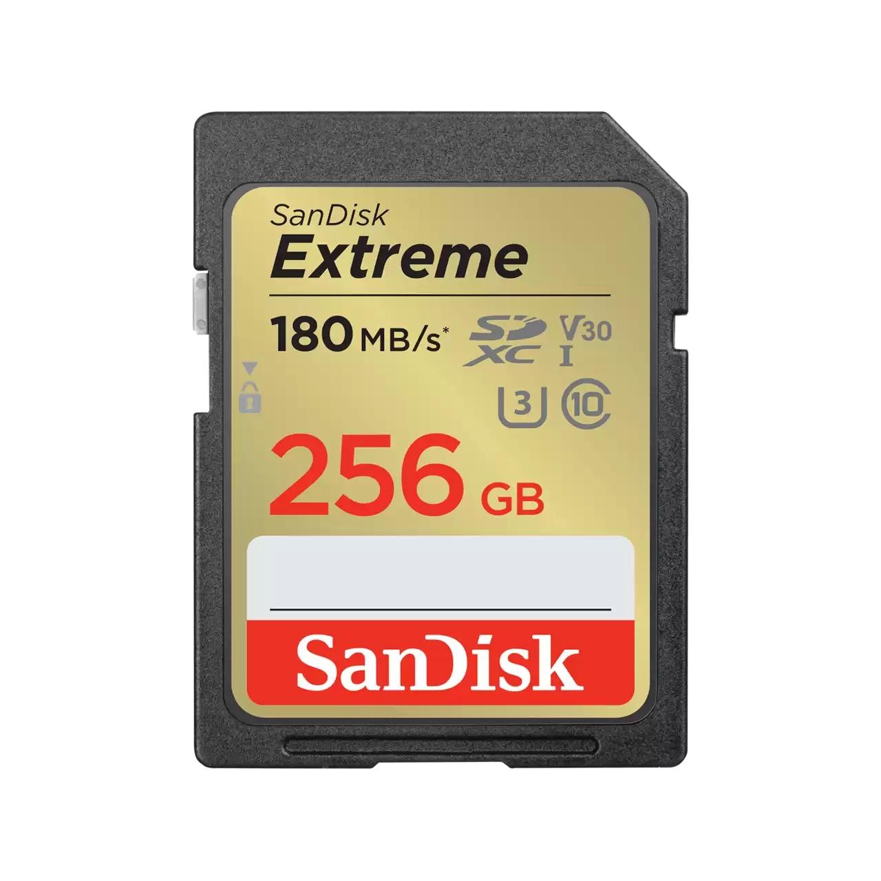 Карта памет SANDISK Extreme SDXC, 256GB, UHS-1,Class 10, U3, V30, 130 MB/s