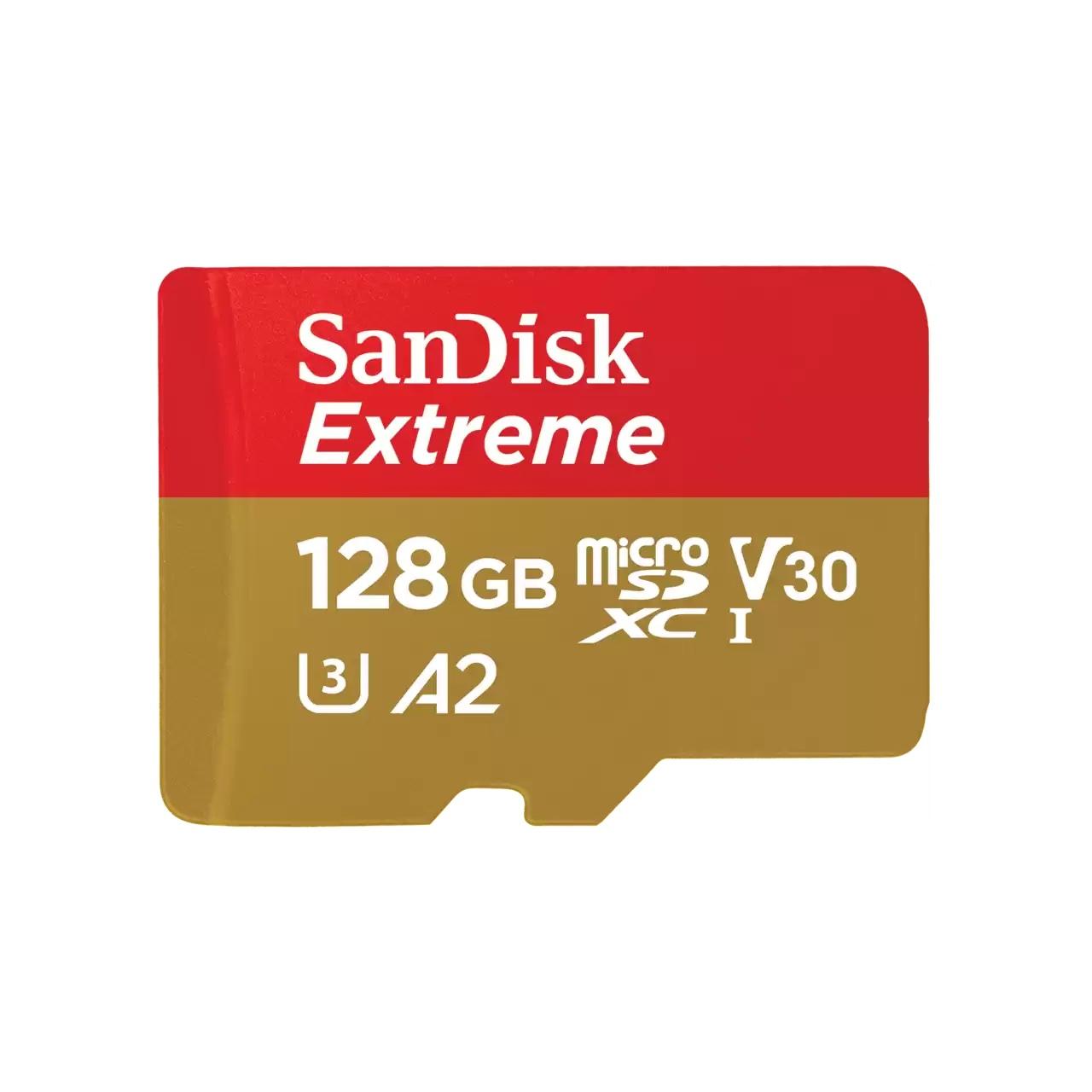 Карта памет SANDISK Extreme microSDXC, 128GB, Class 10 U3, V30 90 MB/s
