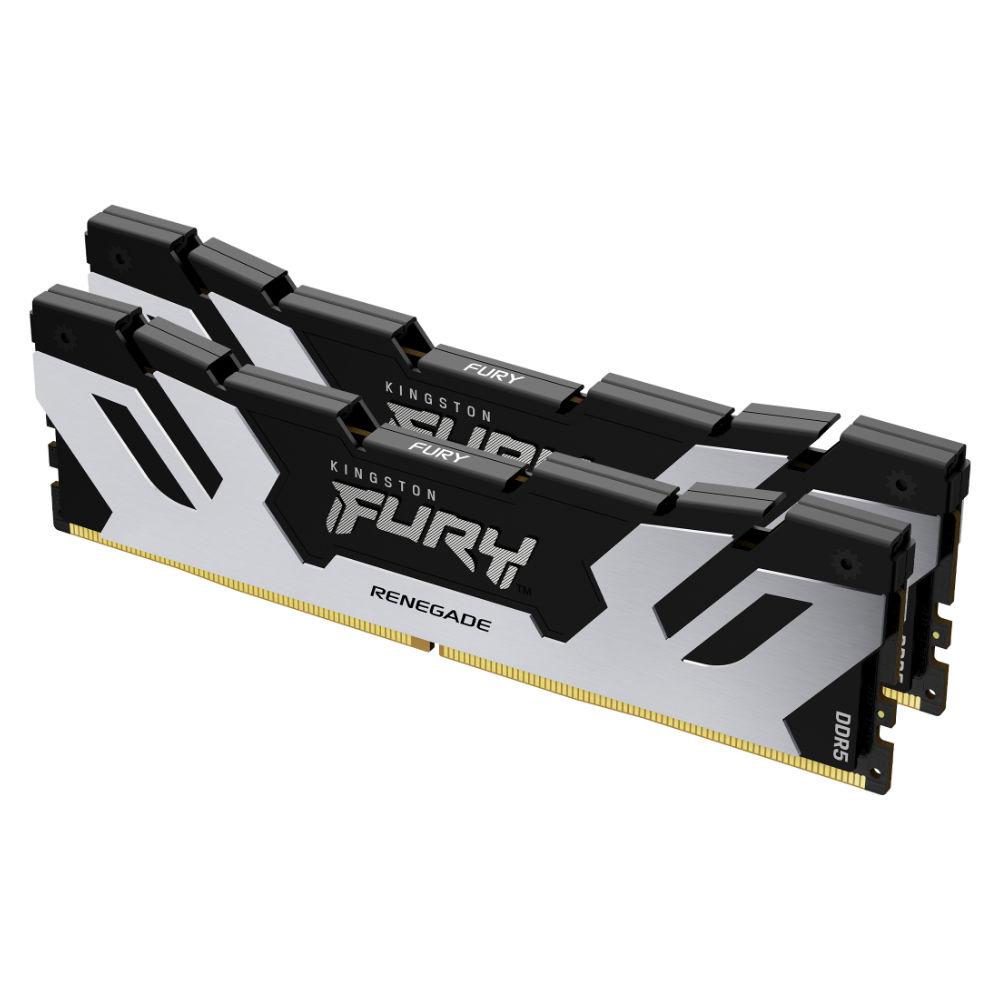 Памет Kingston Fury Renegade Silver 32GB(2x16GB) DDR5 PC5-51200 6400MHz CL32 KF564C32RSK2-32-2