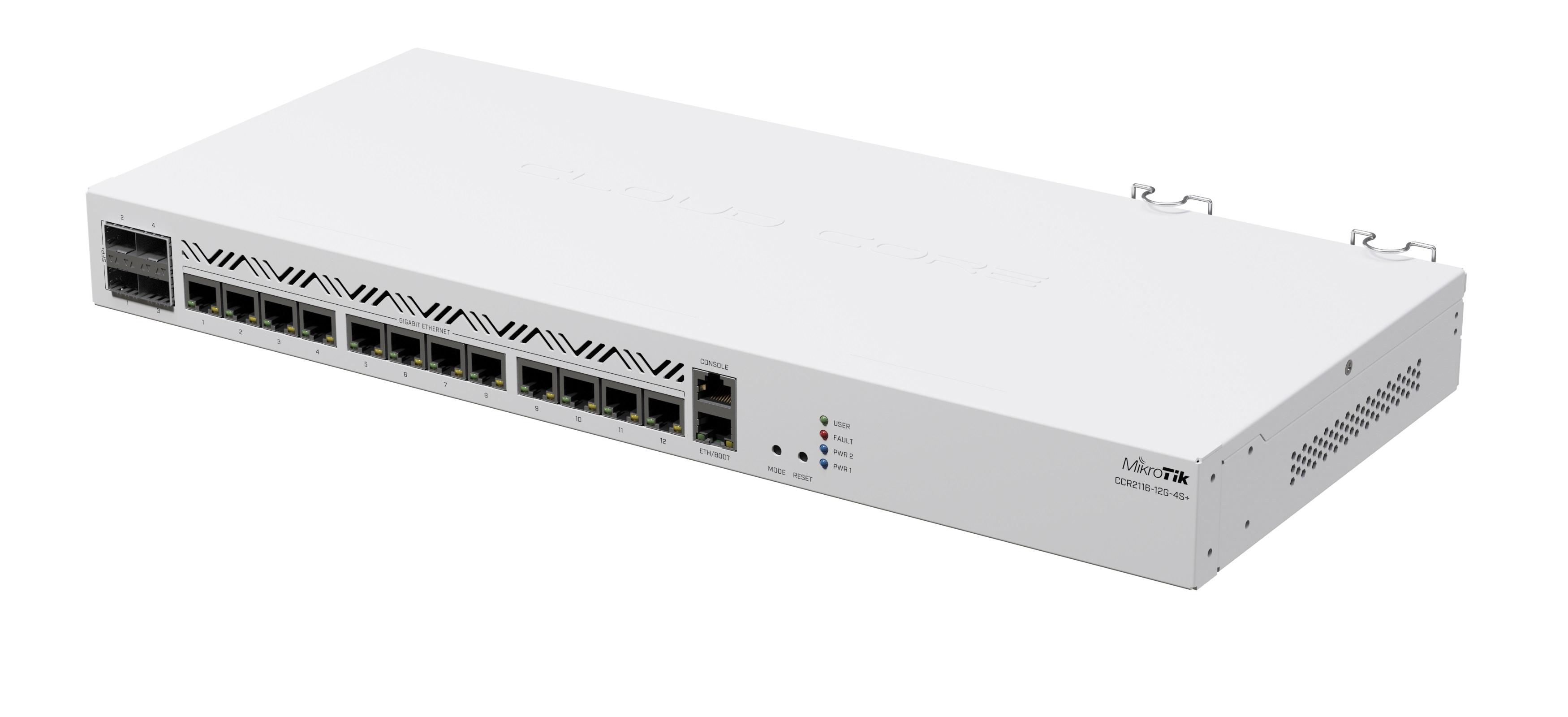 Cloud Router Mikrotik CCR2116-12G-4S+, 13xGigabit LAN, 4xSFP cages, M.2 PCIe слот-4