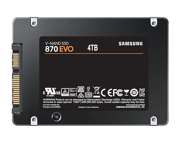 SSD SAMSUNG 870 EVO SATA 2.5&rdquo;, 4TB, SATA 6 Gb/s, MZ-77E4T0B/EU-2