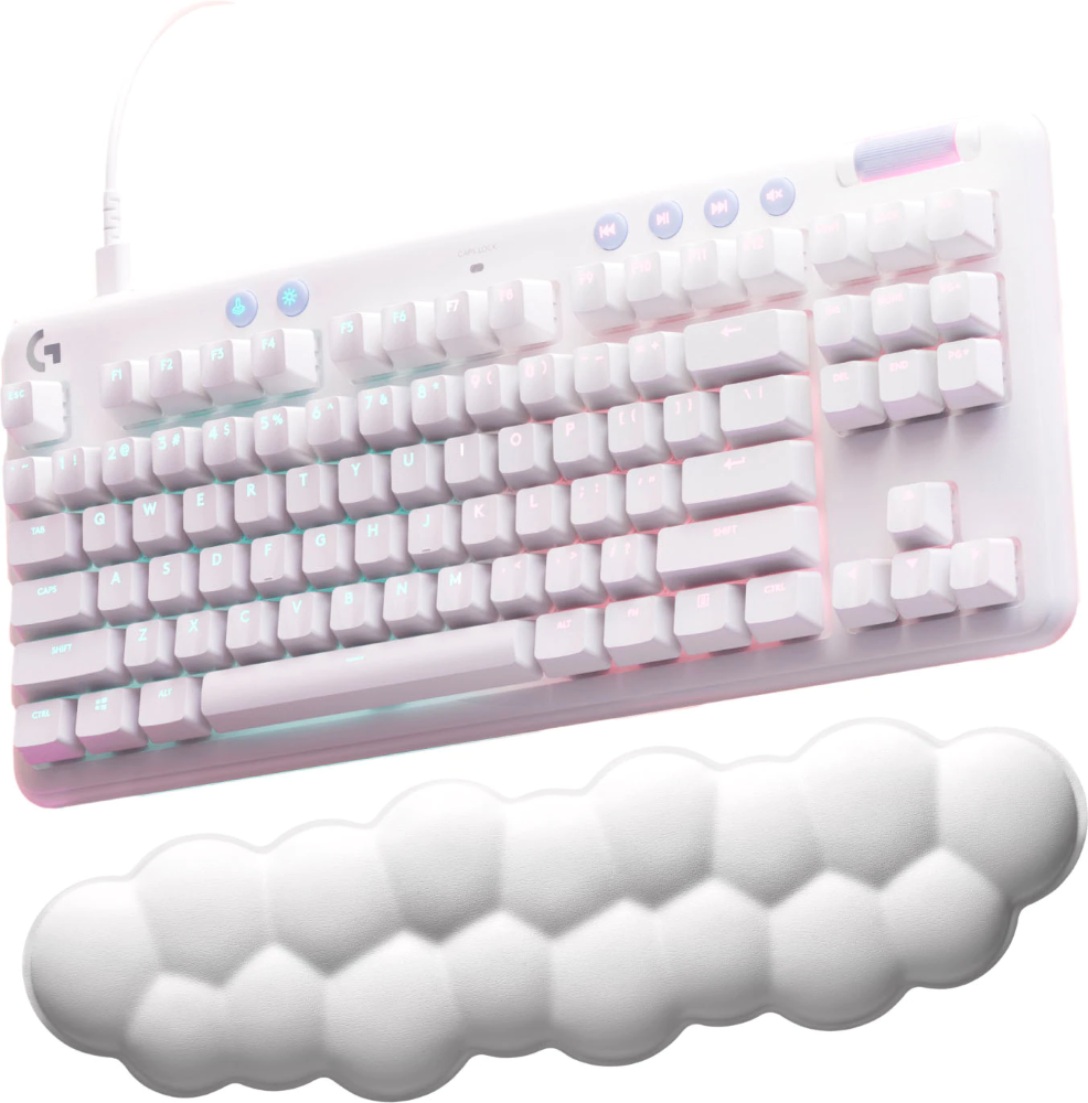 Геймърска механична клавиатура Logitech G G713, TKL, Tactile, RGB LED, US Layout, бяла-4