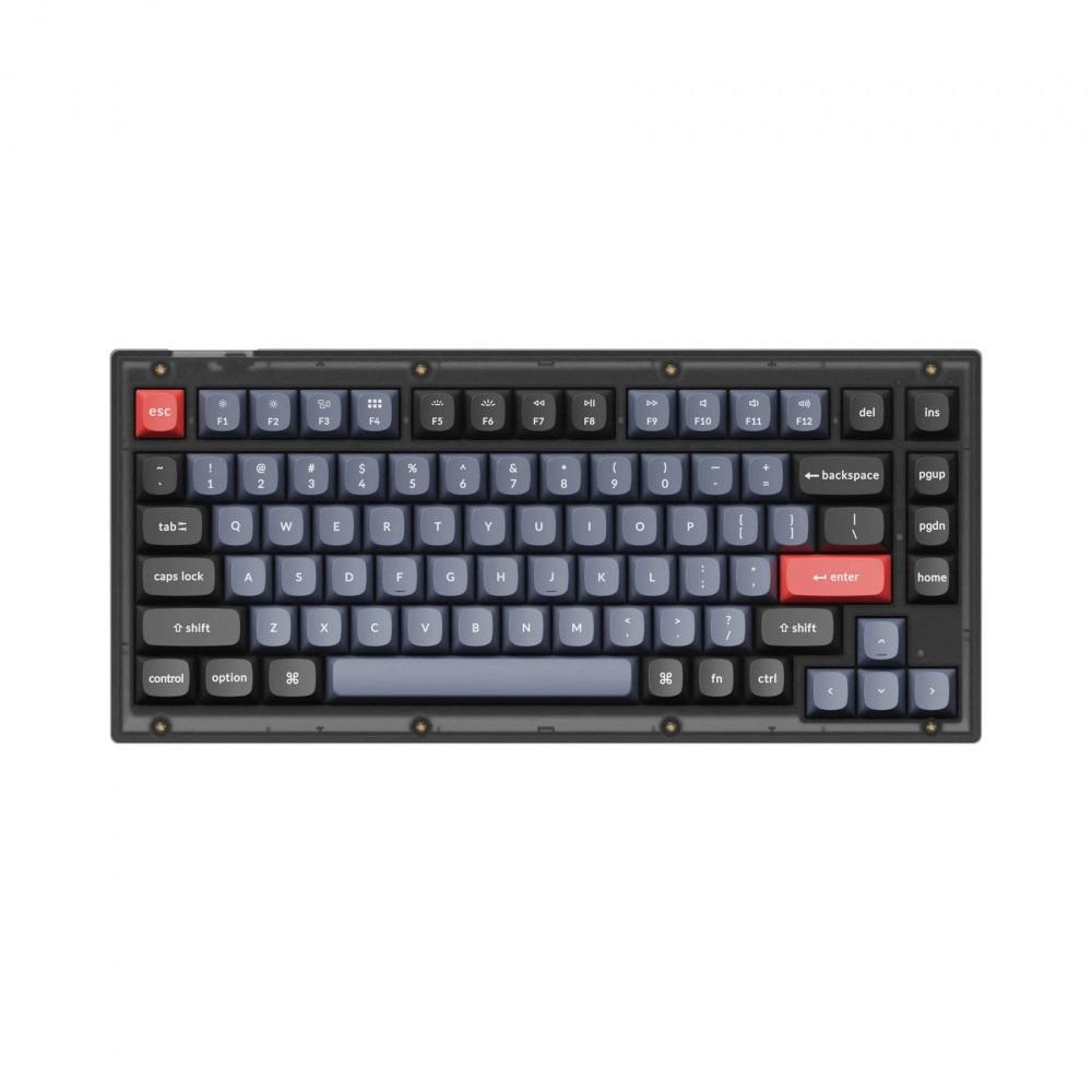 Геймърска механична клавиатура Keychron V1 QMK Frosted Black TKL Keychron K Pro Brown Switch RGB LED PBT-1