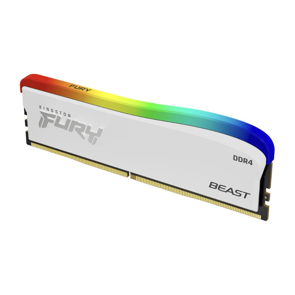 Памет Kingston FURY Beast White RGB 8GB DDR4 PC4-28800 3600MHz CL17 KF436C17BWA/8-2