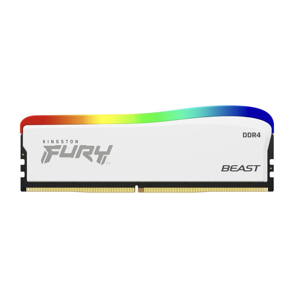 Памет Kingston FURY Beast White RGB 8GB DDR4 PC4-25600 3200MHz CL16 KF432C16BWA/8