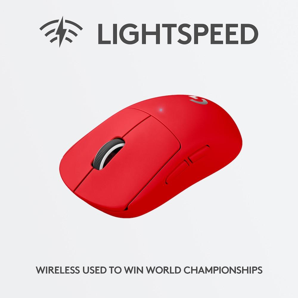 Геймърска мишка Logitech G Pro Wireless Red-3
