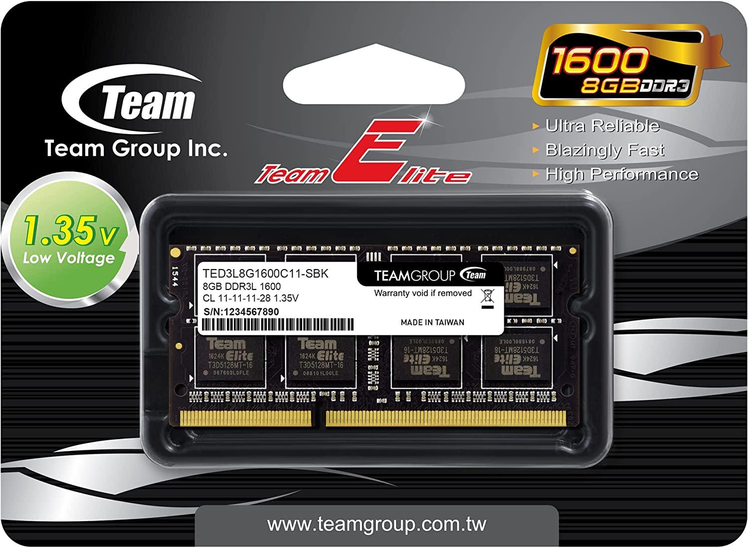 Памет Team Group Elite DDR3L - 8GB, 1600 mhz, CL11-11-11-28 1.35V-3