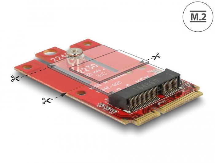 Адаптер Delock, Mini PCIe към M.2 Key E slot-2
