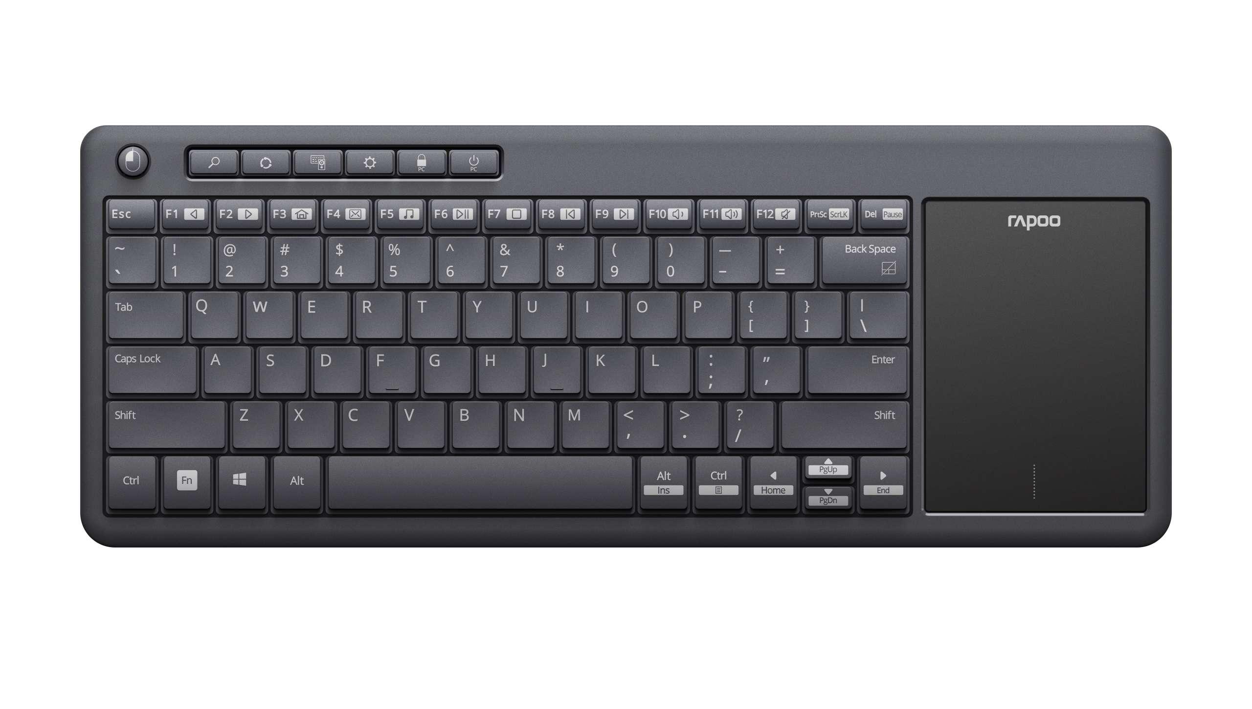 Безжична клавиатура Rapoo K2600, 2.4 GHz, Multimedia, Черен-3