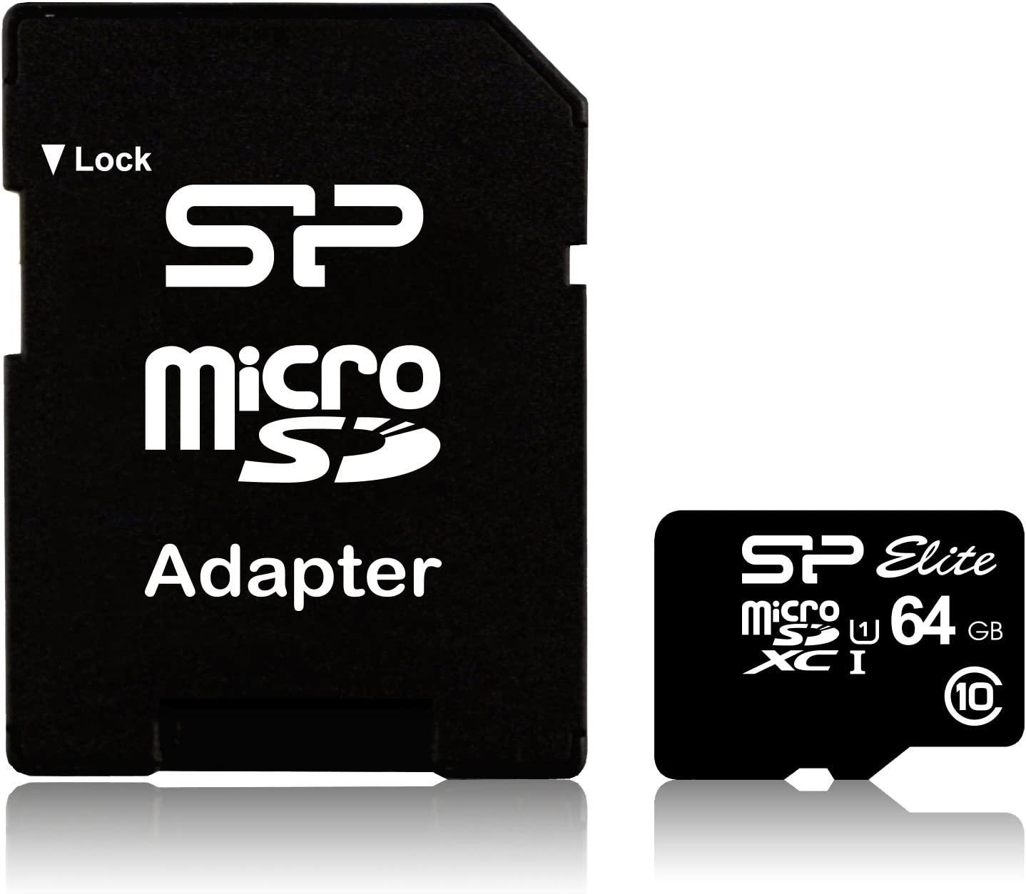 Карта памет Silicon Power Elite, 64GB, Micro SDHC/SDXC, UHS-I, SD Adapter-2