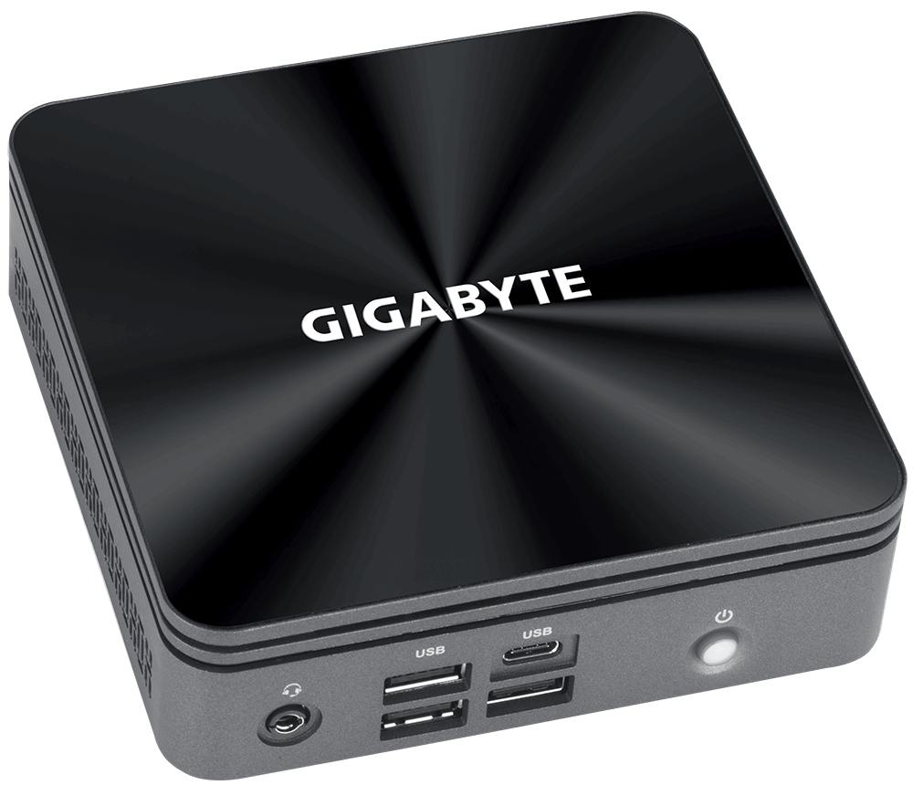 Настолен компютър Gigabyte Brix BRi5H-10210, Intel&reg; Core&trade; i5-10210U, 2 x SO-DIMM DDR4, SSD NVMe, USB Type-C&trade;, WF+BT, black