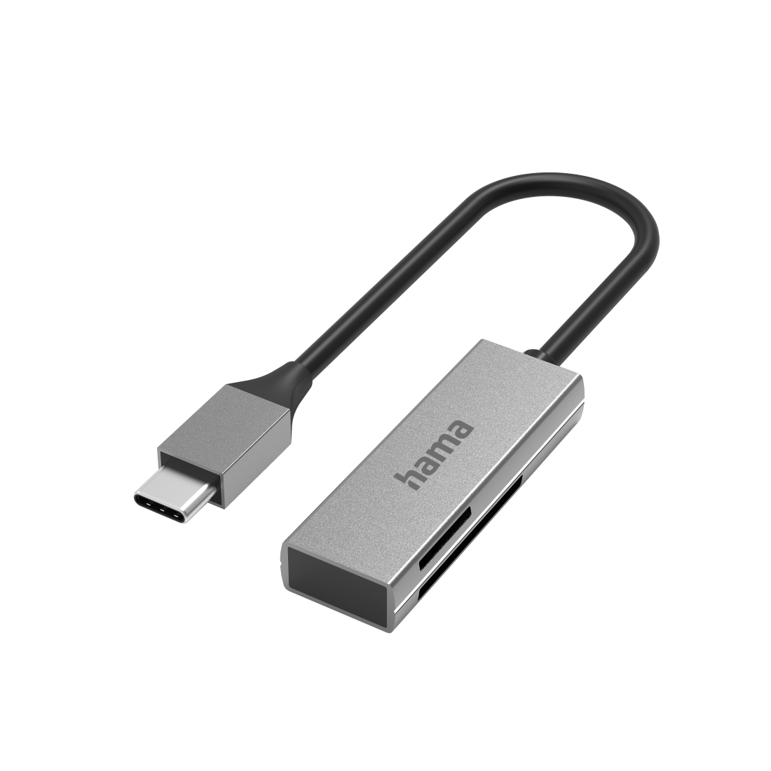 Четец за карти HAMA, USB-C, USB 3.0, SD/microSD, Сребрист