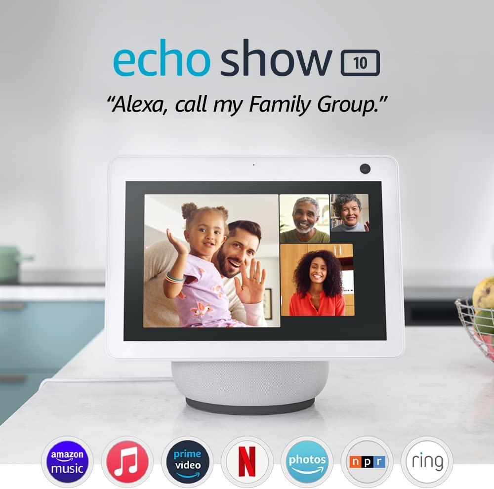 Смарт тонколона Amazon Echo Show 10 (Gen 3), Сензорен екран, Гласов асистент, Бяла-2