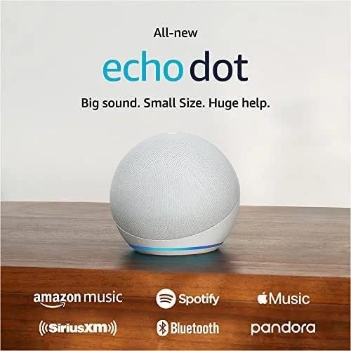 Преносима смарт тонколона Amazon Echo Dot 5, Гласов асистент, Alexa, Бял