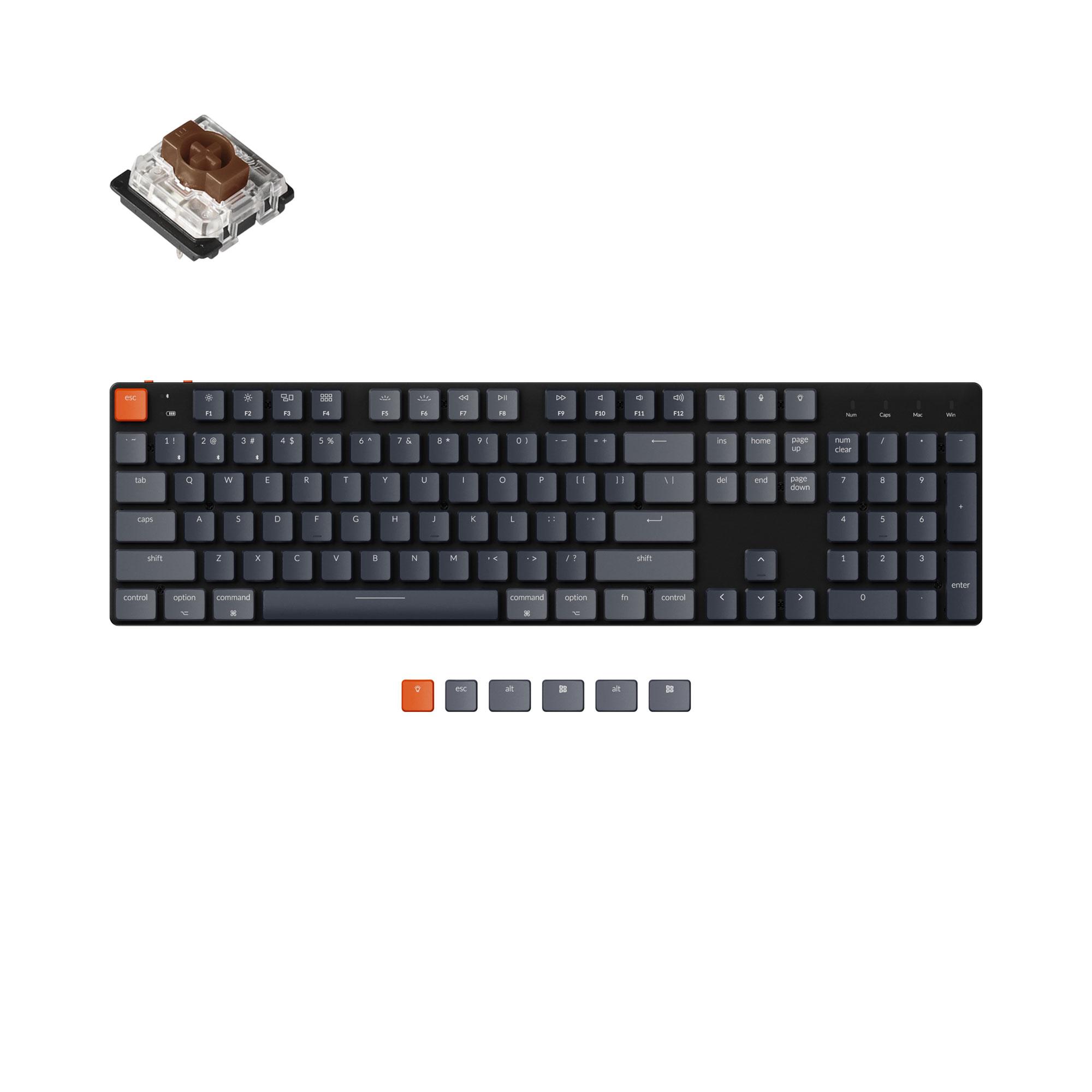 Геймърска механична клавиатура Keychron K5 SE Pro Full-Size Low-Profile Gateron(Hot Swappable) Brown Switches RGB Backlight Aluminium Top