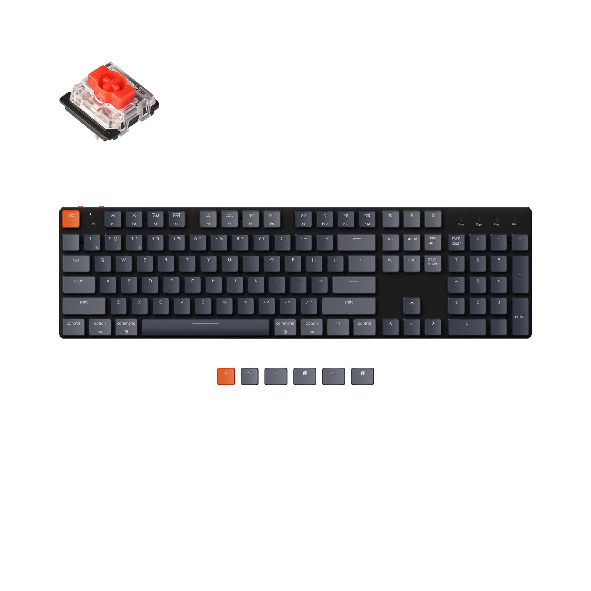 Геймърска механична клавиатура Keychron K5 SE Pro Full-Size Low-Profile Gateron(Hot Swappable) Red Switches RGB Backlight Aluminium Top