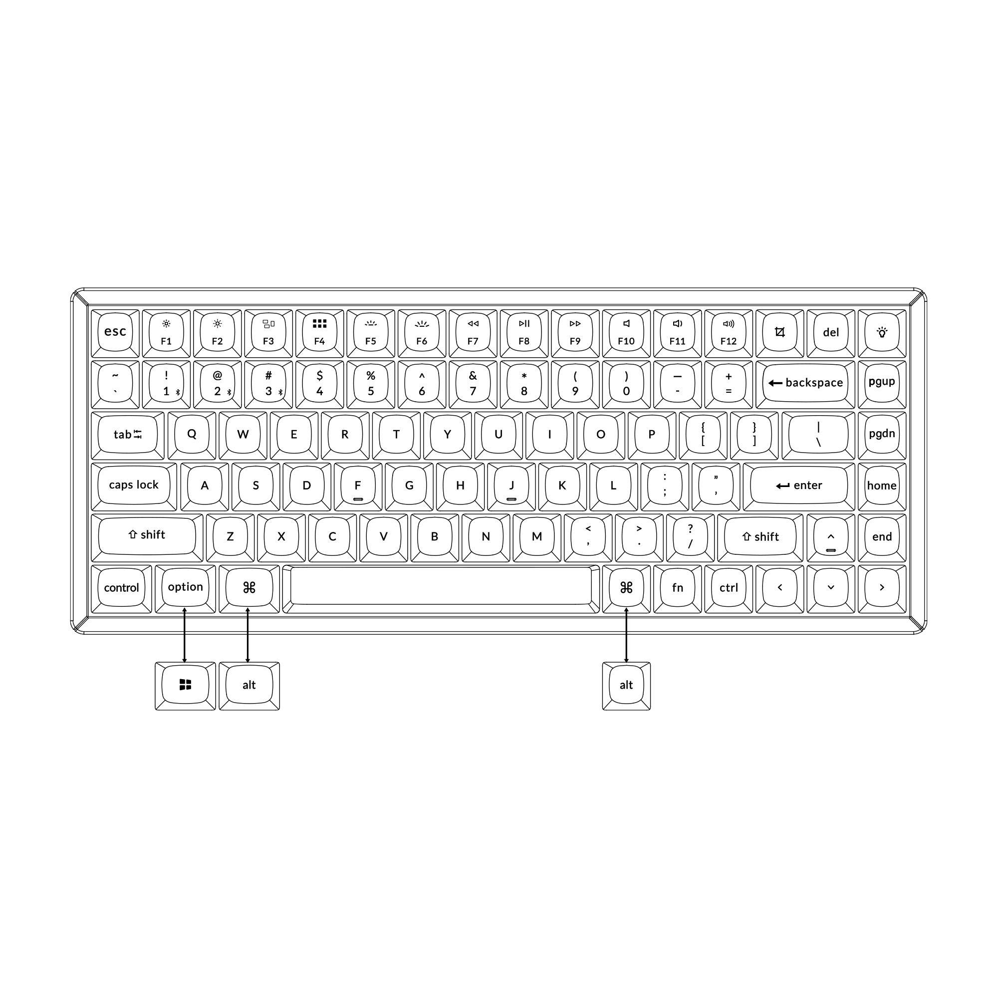 Геймърска механична клавиатура Keychron K2 Pro Hot-Swappable Keychron K Pro Mechanical Brown switch, RGB Backlight Aluminium Frame-2