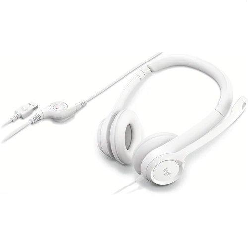 Слушалки с микрофон Logitech H390, USB, Бял-2
