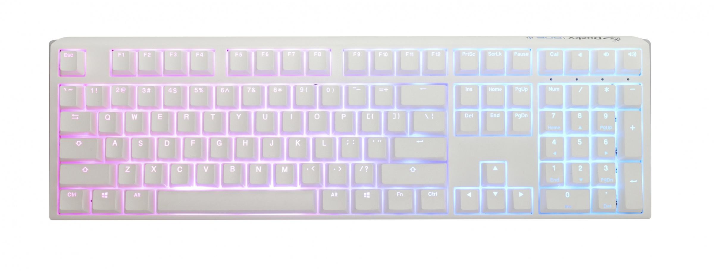 Геймърскa механична клавиатура Ducky One 3 Pure White Full Size Hotswap Cherry MX Red, RGB, PBT Keycaps-1