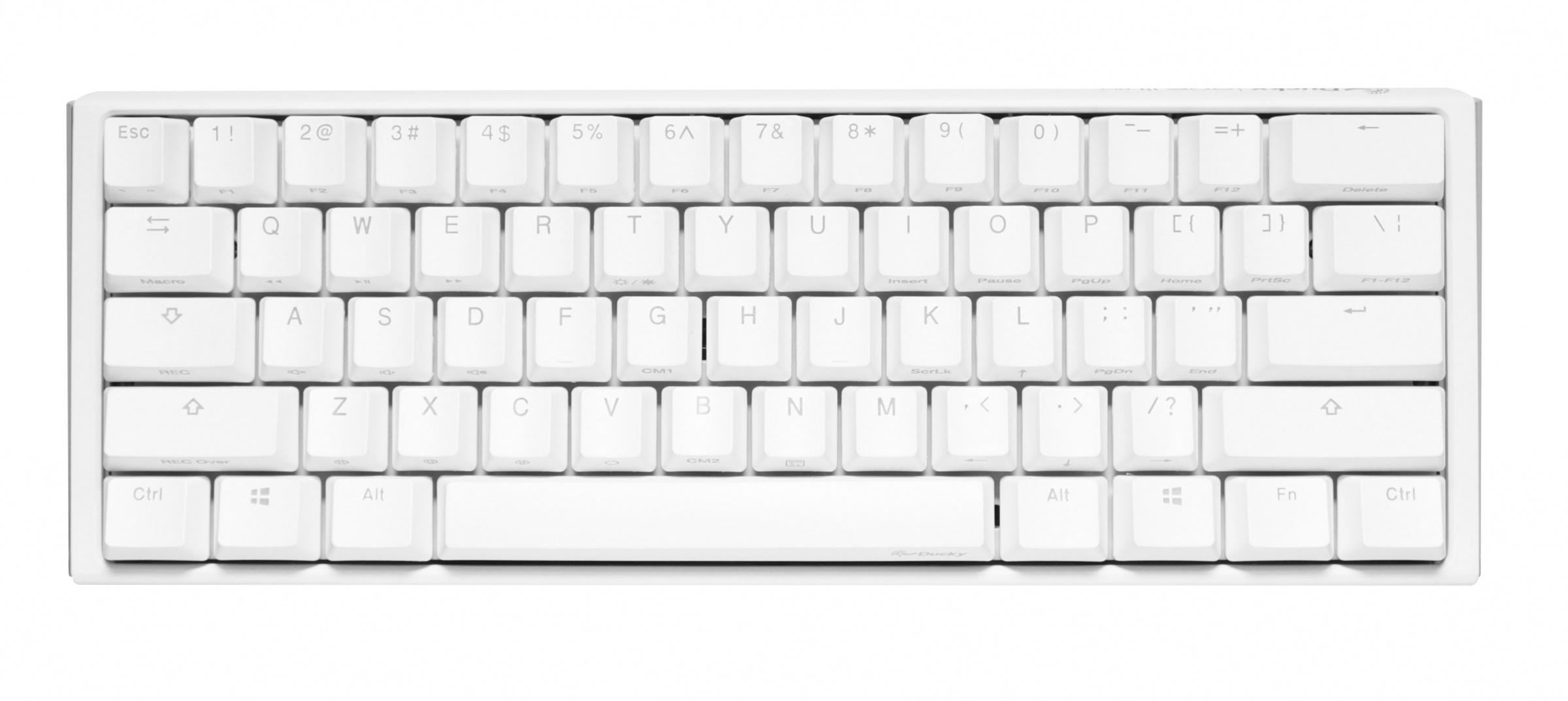 Геймърска механична клавиатура Ducky One 3 Pure White Mini 60% Hotswap Cherry MX Blue, RGB, PBT Keycaps-2