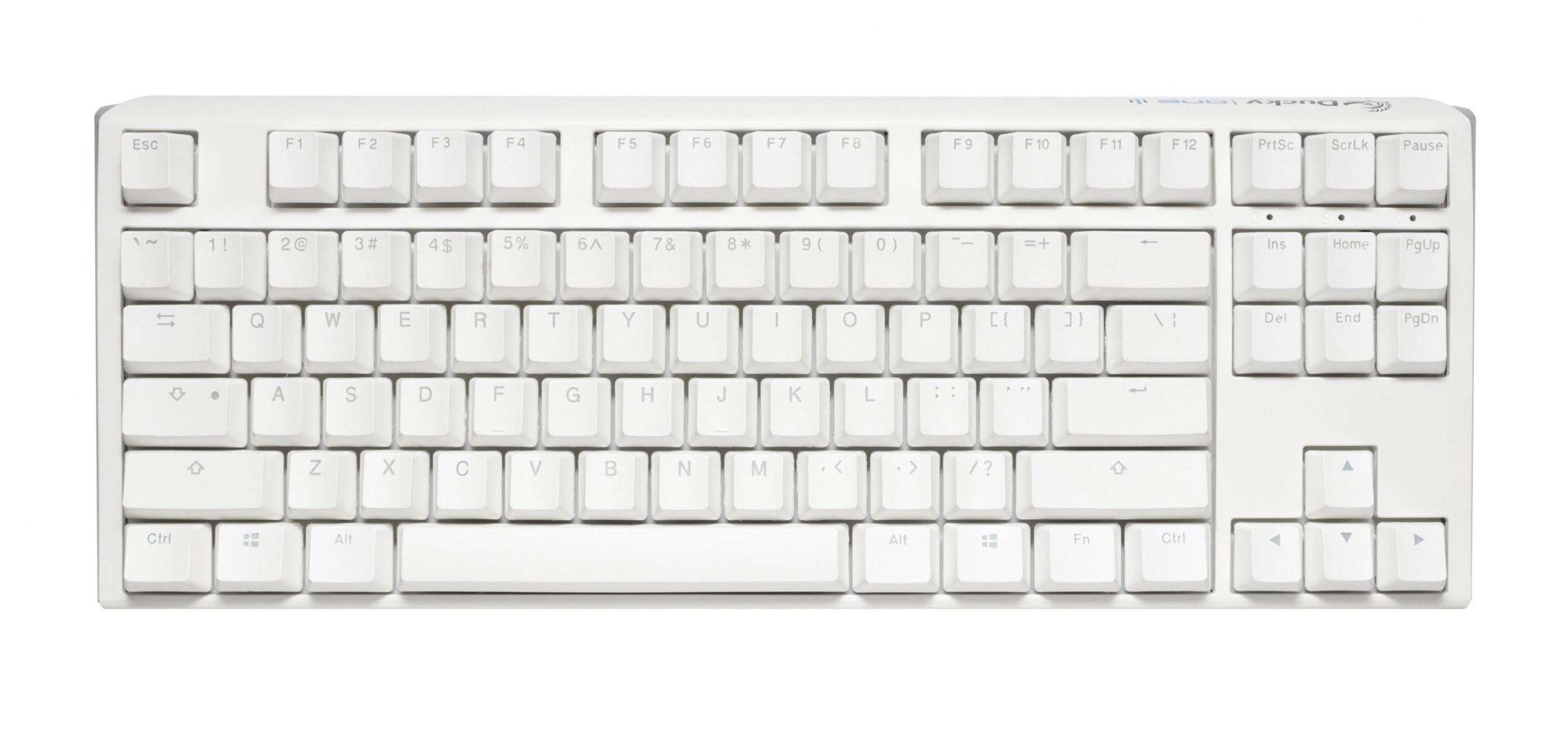 Геймърскa механична клавиатура Ducky One 3 Pure White TKL Hotswap Cherry MX Blue, RGB, PBT Keycaps-2