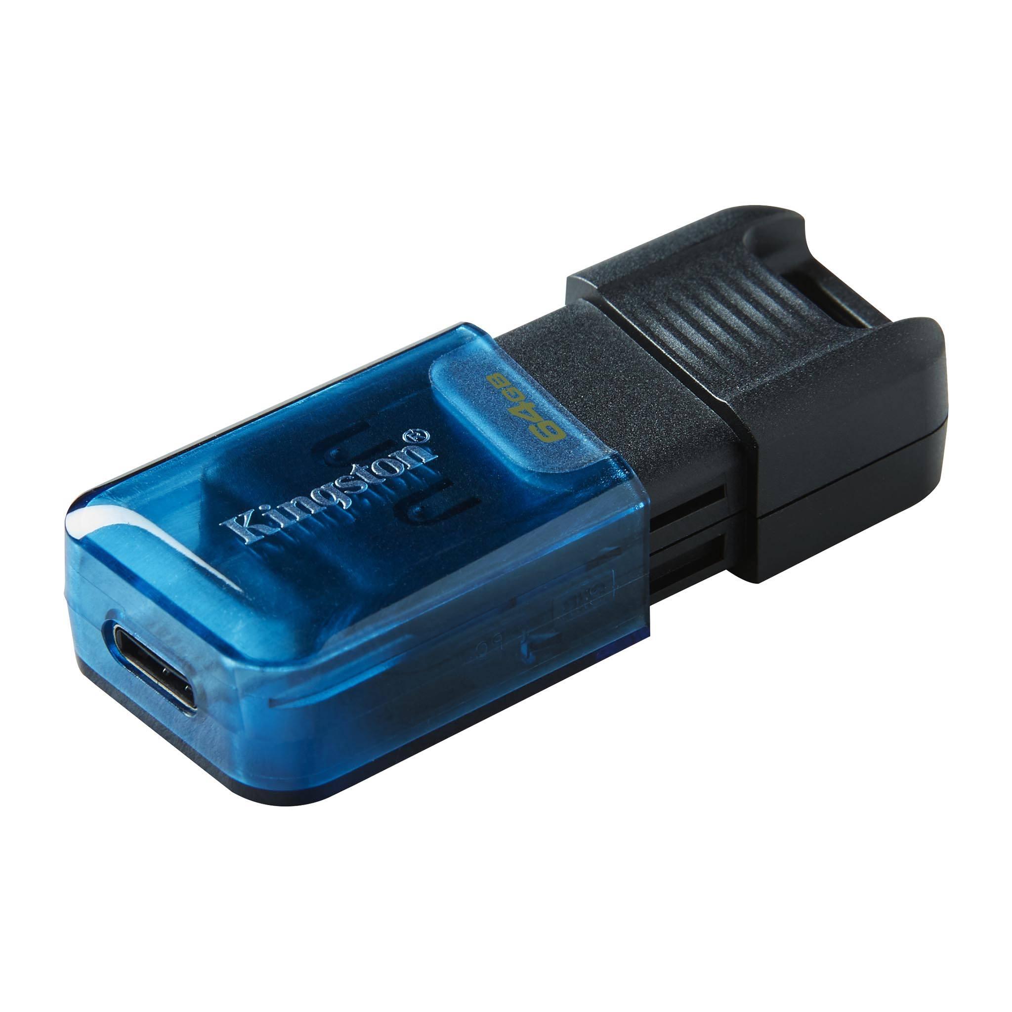 USB памет KINGSTON DataTraveler 80M, 64GB, USB-C 3.2 Gen 1, Черен/Син-2