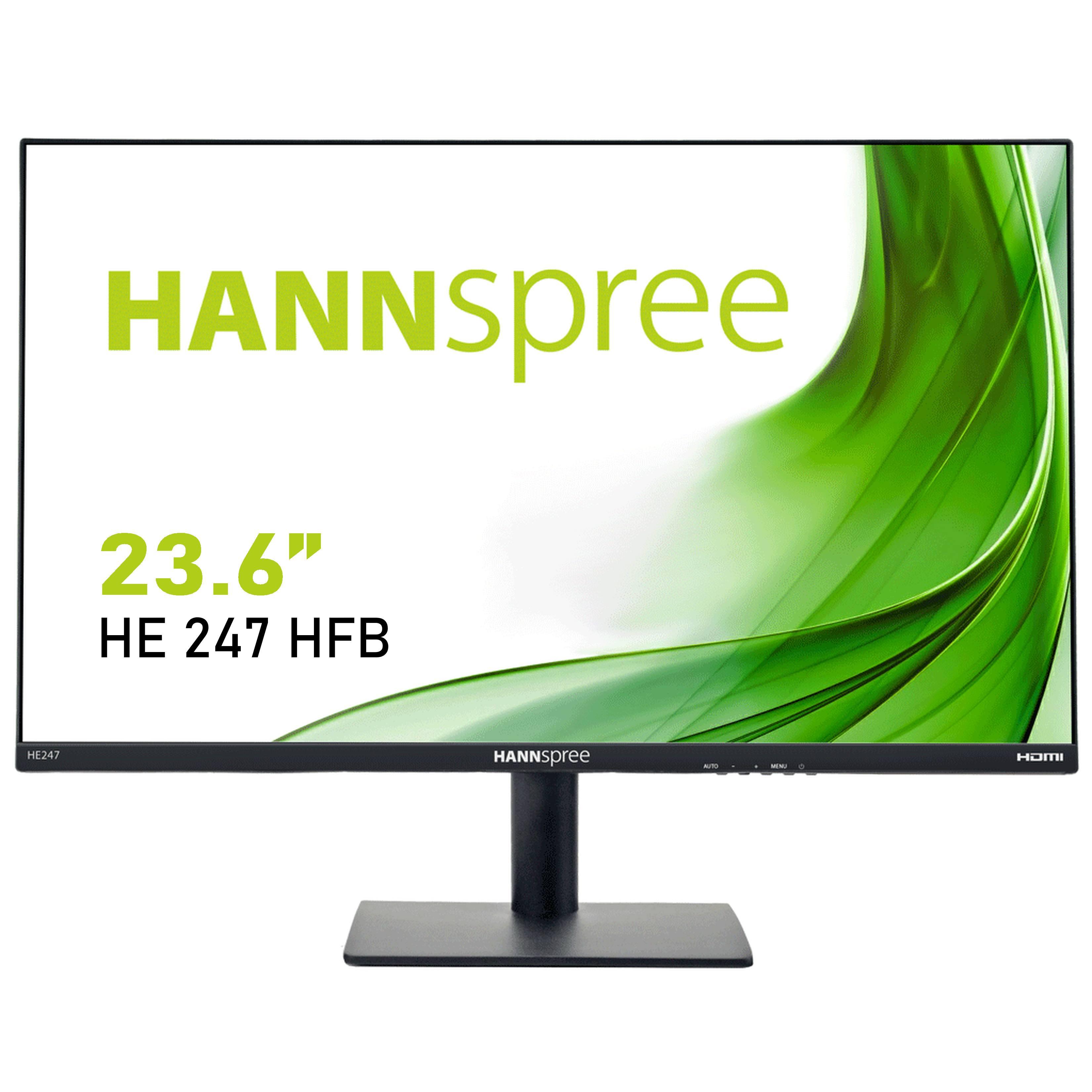 Монитор HANNSPREE HE247HFB, Full HD, Wide, 23.6 inch, HDMI, D-Sub,  Черен-1
