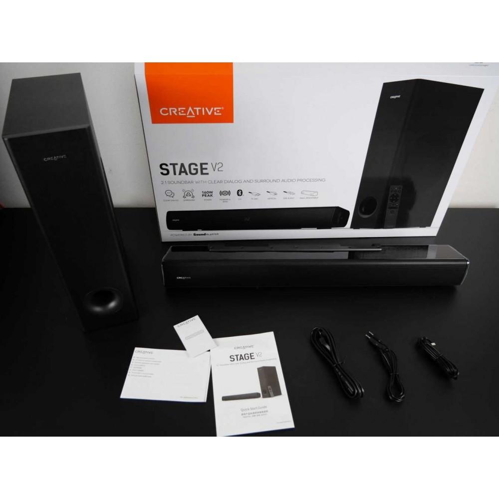 Озвучителна система Creative Stage V2 2.1, Subwoofer, Soundbar, Bluetooth, 160W, Черен-3