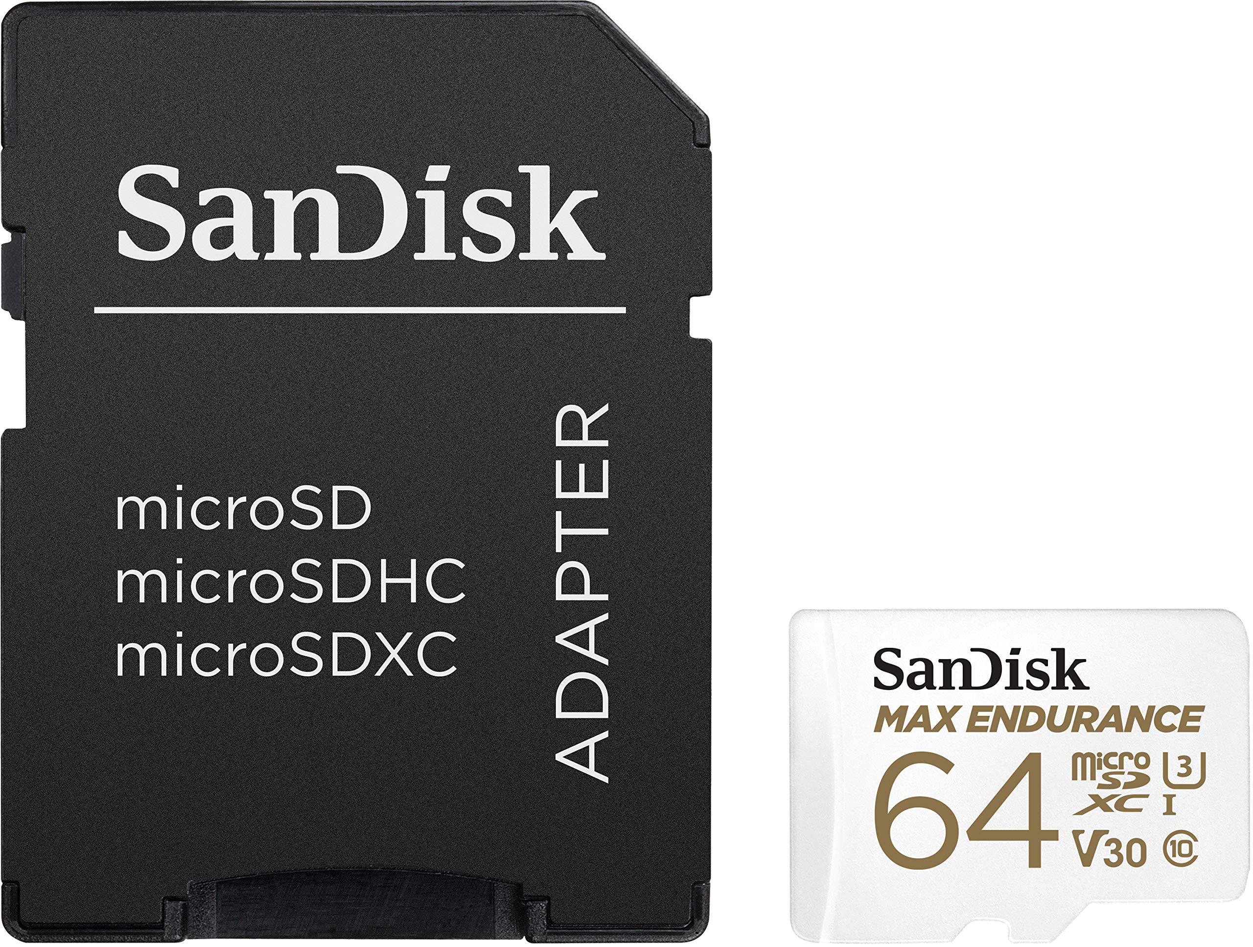 Карта памет SANDISK High Endurance, micro SDHC UHS-I, A1, 64GB, Class 10, SD Адаптер-2