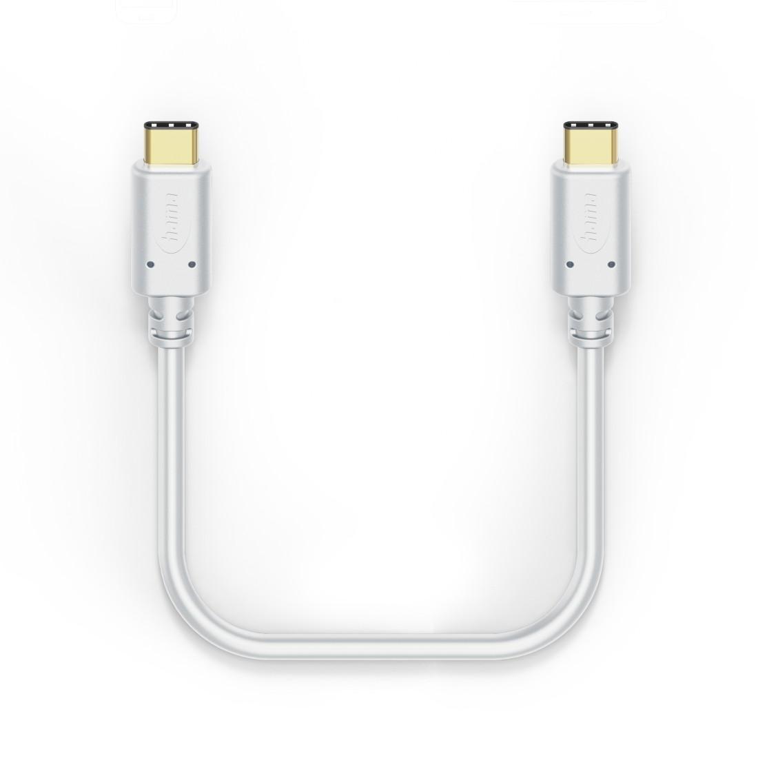 HAMA Кабел за зареждане, USB-C - USB-C, 1,5 м, бял-3