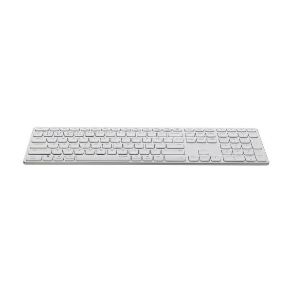 Безжична клавиатура Rapoo E9800M, X-структурна, Multi-mode, Bluetooth, 2.4 GHz, Бял