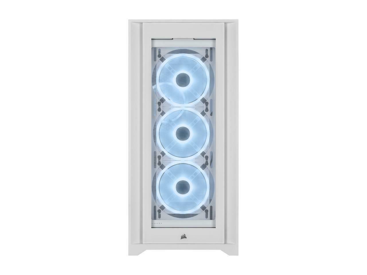 Кутия Corsair iCUE 5000X RGB QL Edition Mid Tower, Tempered Glass, Бяла-2