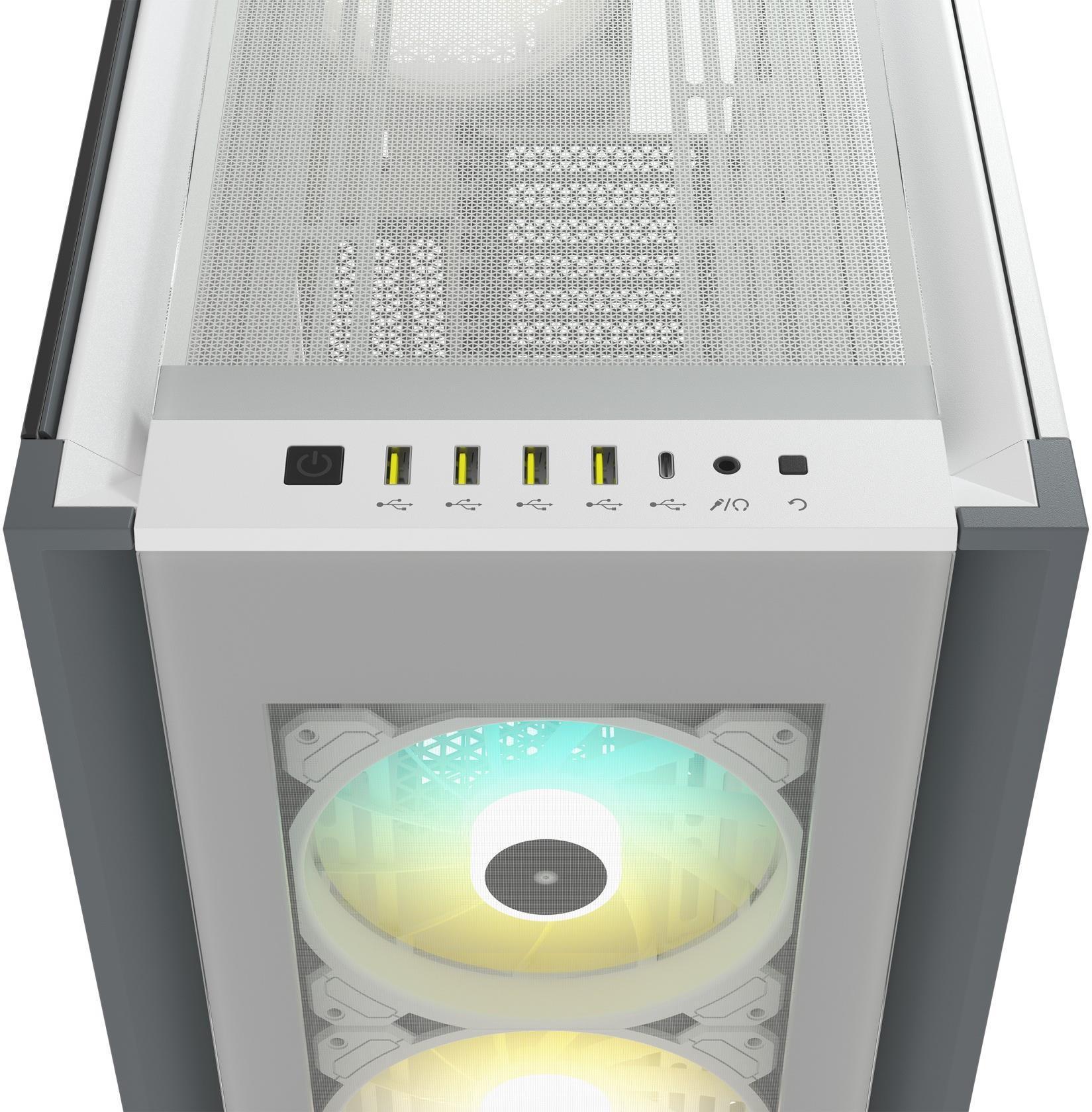Кутия Corsair iCUE 7000X RGB Full Tower, Tempered Glass, Бяла-3