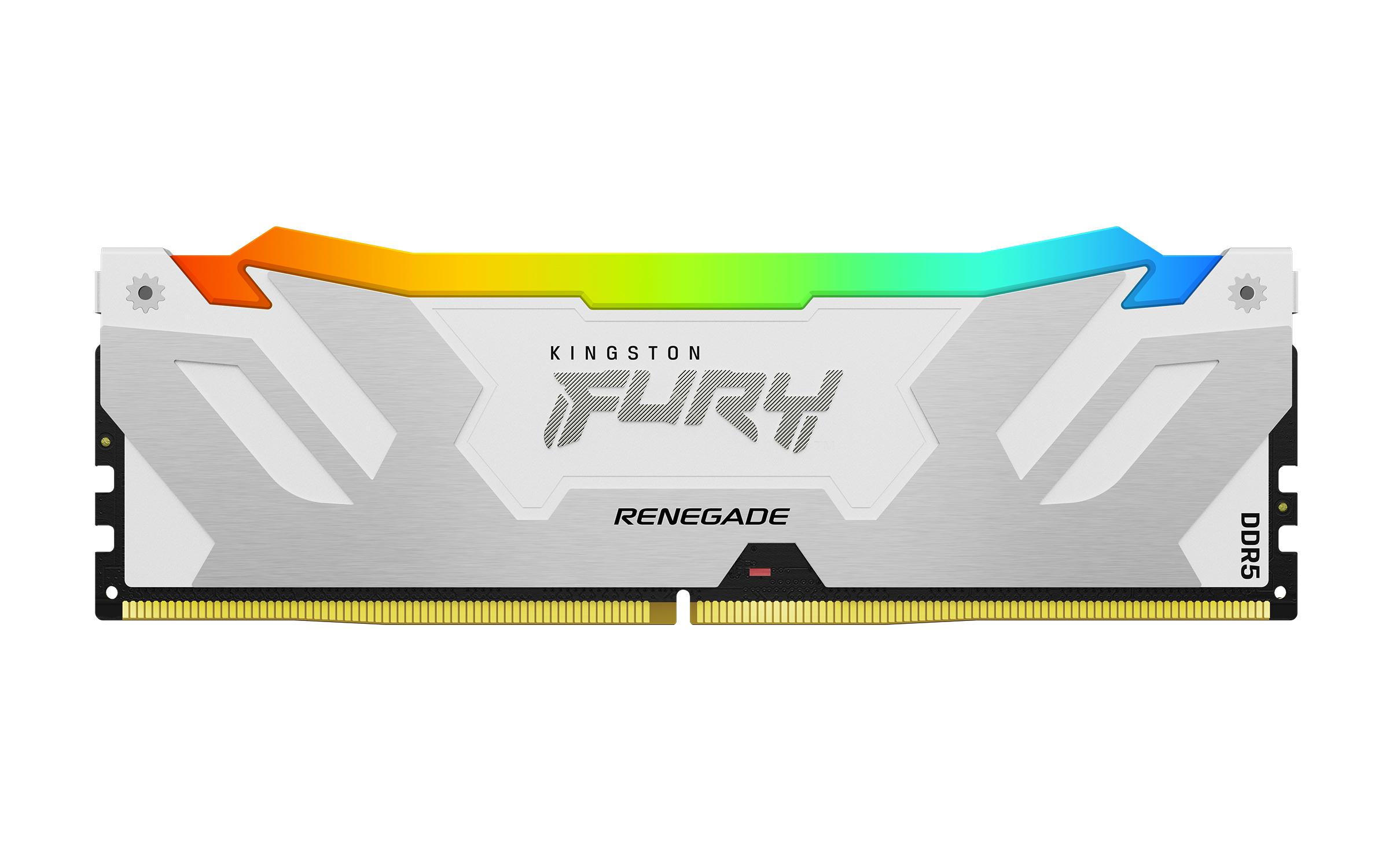Памет Kingston Fury Renegade White RGB 32GB(2x16GB) DDR5 6000MHz CL32 KF560C32RWAK2-32-2