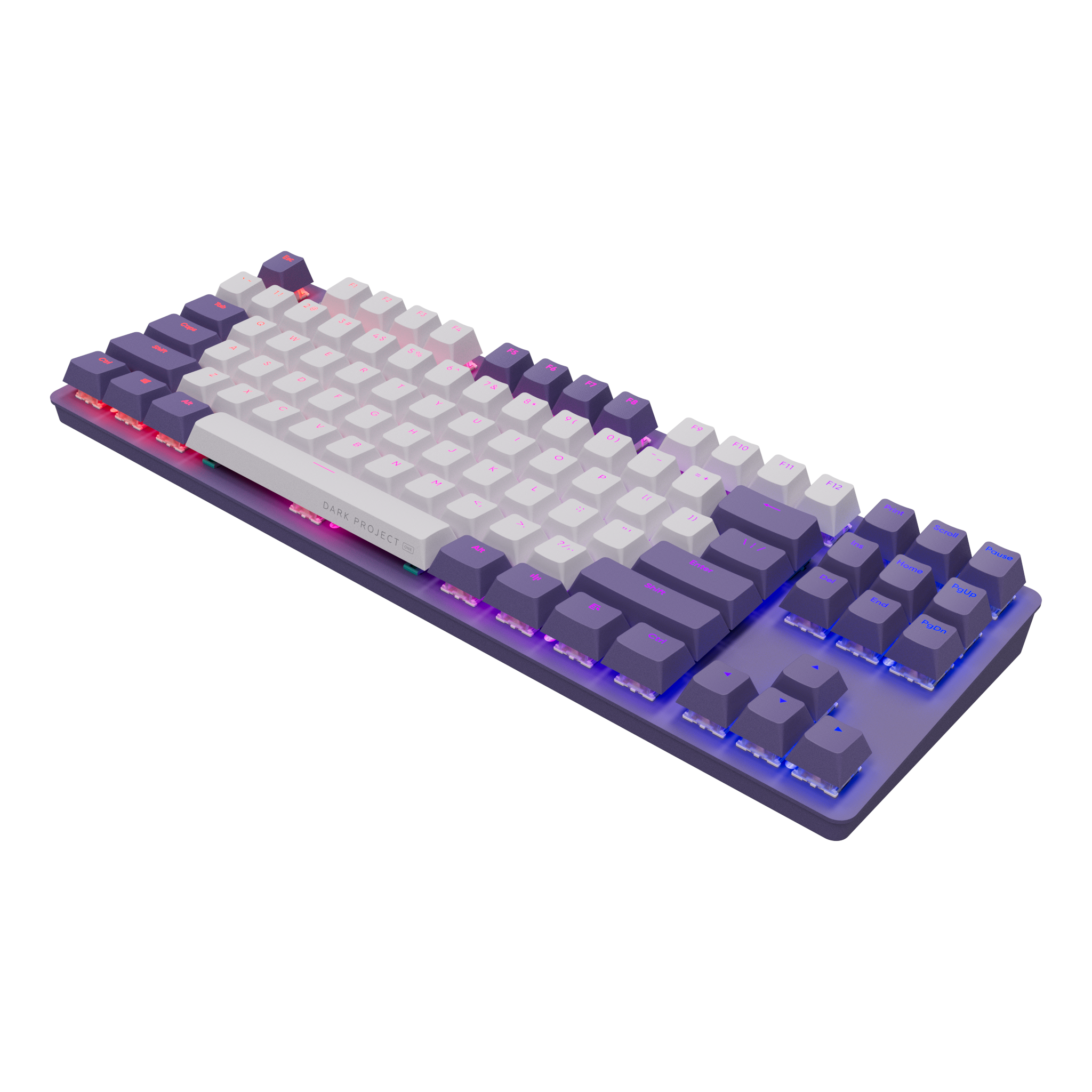 Геймърскa механична клавиатура Dark Project KD87A Violet - G3MS Sapphire Switches, RGB, PBT Keycaps-4