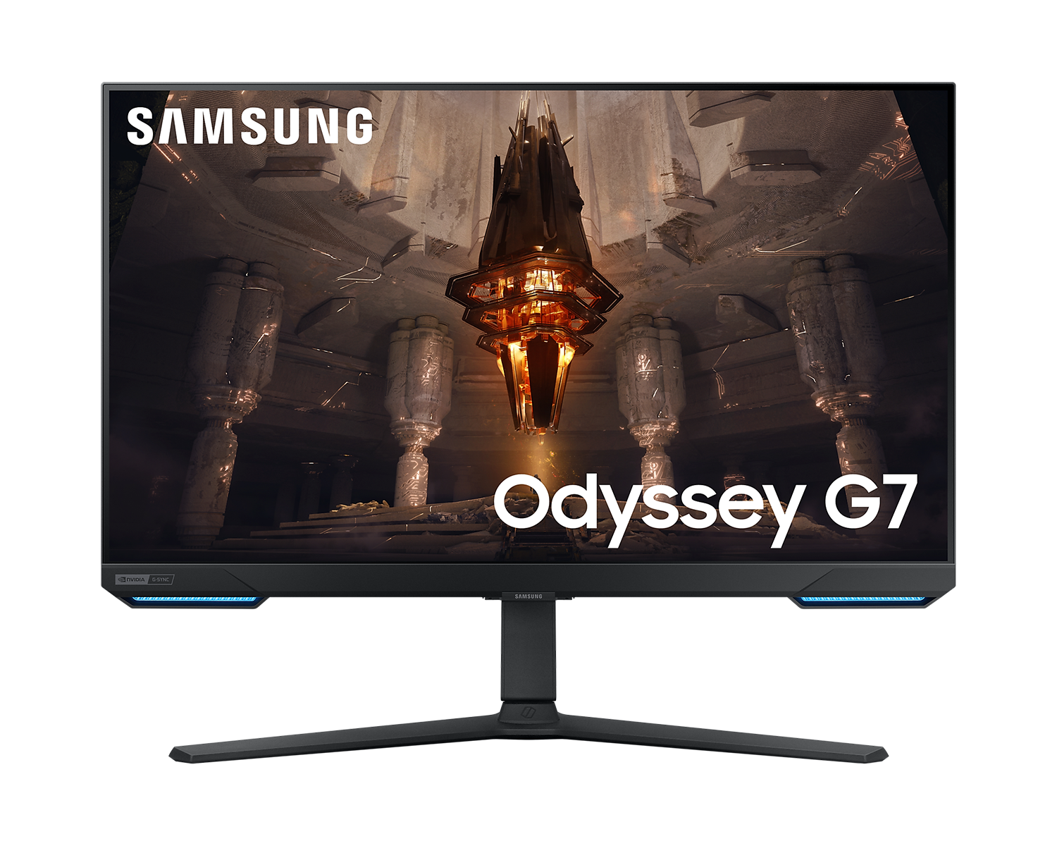 Монитор Samsung Odyssey G7 G70B 32 inch, IPS UHD 3840x2160, 144Hz, 1 ms, HDR 400, G-Sync Compatible, DisplayPort, HDMI, Черен