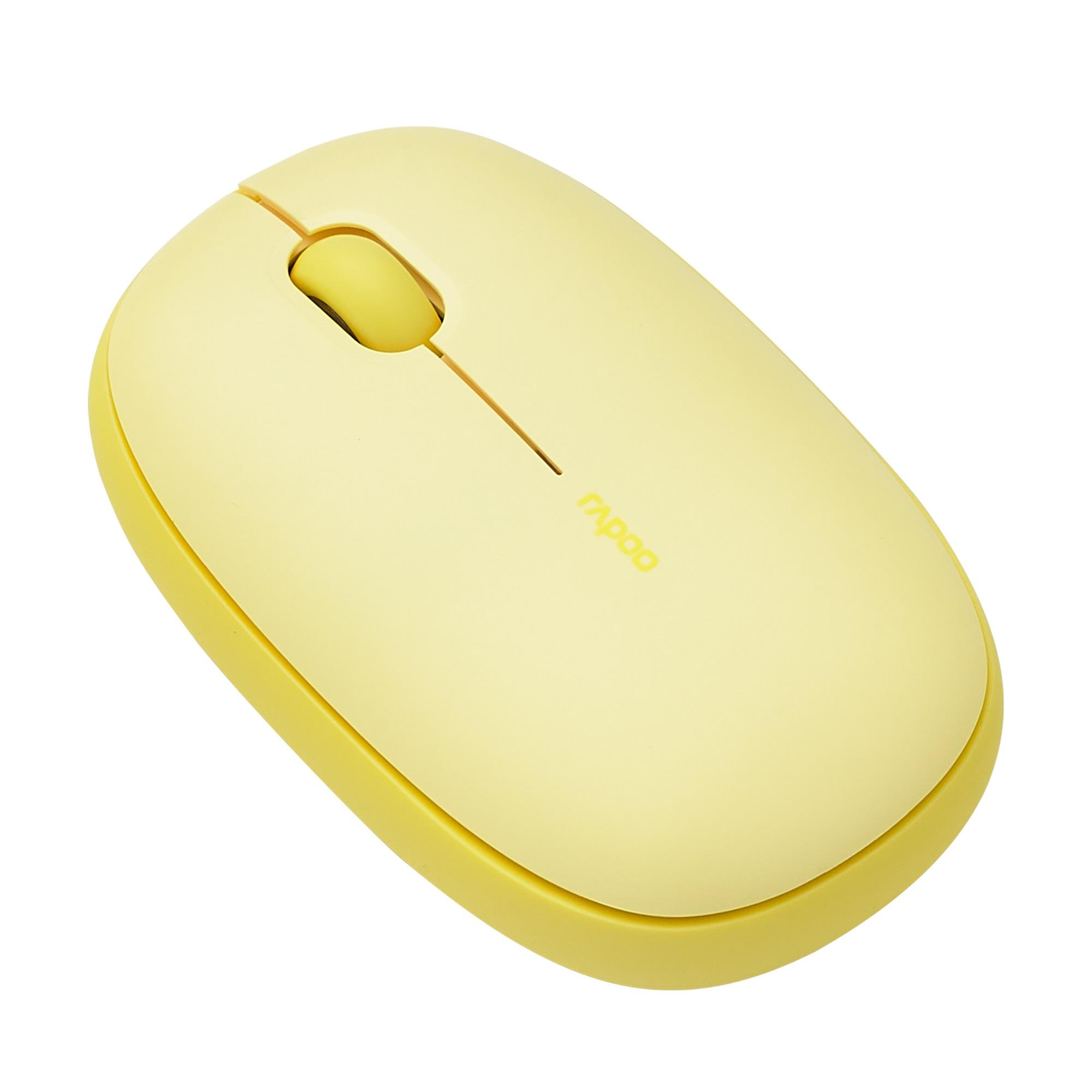 Безжична оптична мишка RAPOO M660, Multi-mode, Свързване с 3 у-ва, Тиха, Жълта-2