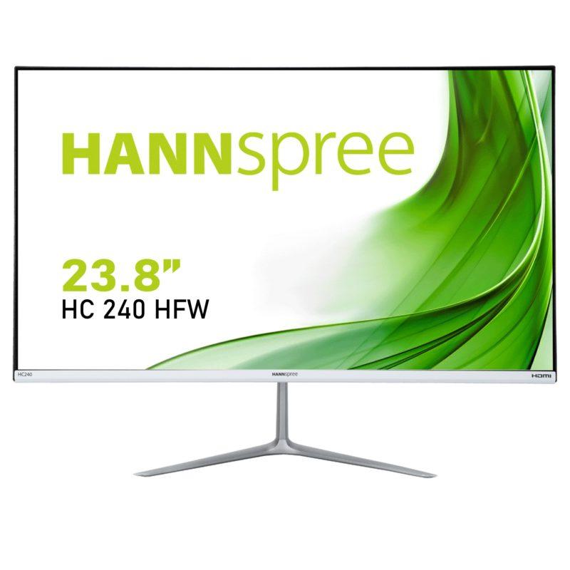 Монитор HANNSPREE HC240HFW, Full HD, Wide, 23.8 inch, 60Hz, HDMI, D-Sub, бял