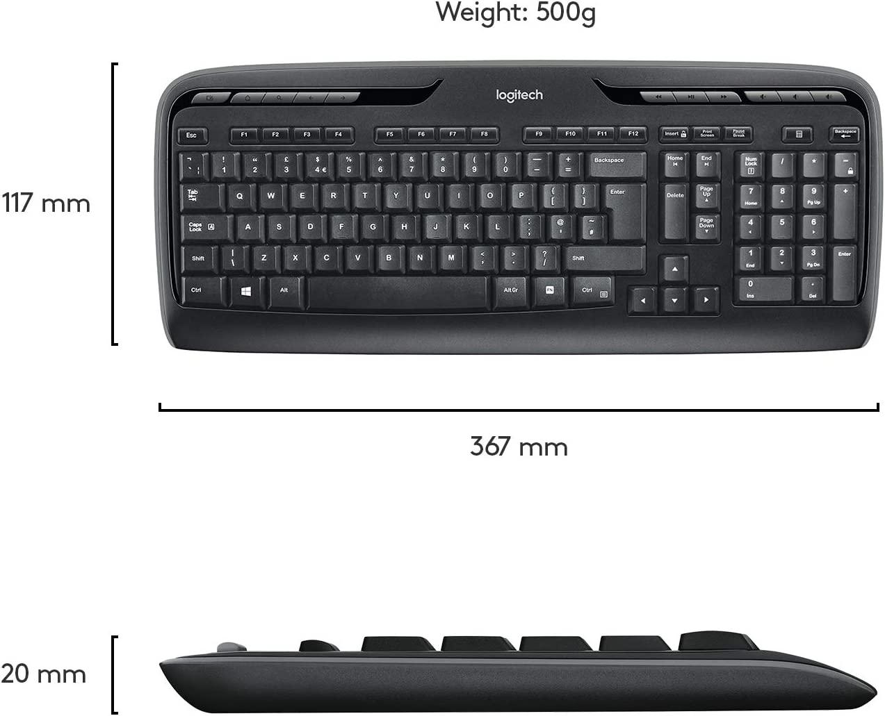 Kомплект клавиатура с мишка Logitech MK330, Безжичен, 2.4 GHz, Черен-3