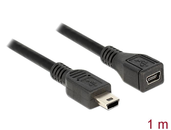 Удължителен кабел DeLock, USB-B женско - USB-B мъжко, USB 2.0, 1 м, Черен-2