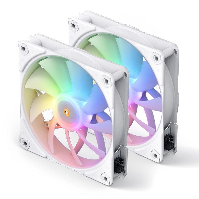 Комплект вентилатори Jonsbo ZF120 PMW ARGB 120x120x25 - 2 бр, Бели