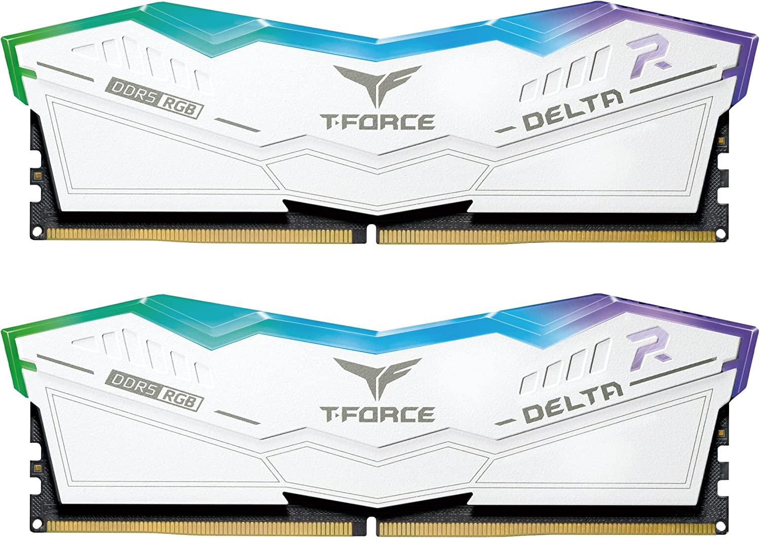 Памет Team Group T-Force Delta RGB White DDR5 32GB (2x16GB) 6000MHz CL38 FF4D532G6000HC38ADC01