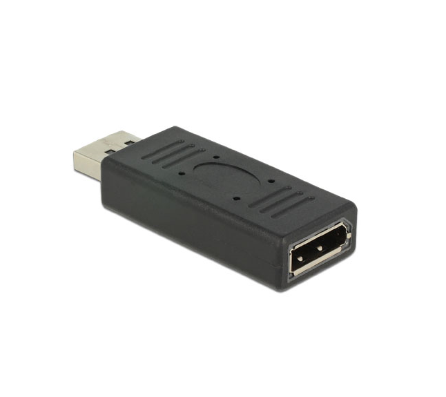 Адаптер Delock, DisplayPort 1.2 мъжко - DisplayPort женско, Черен-2