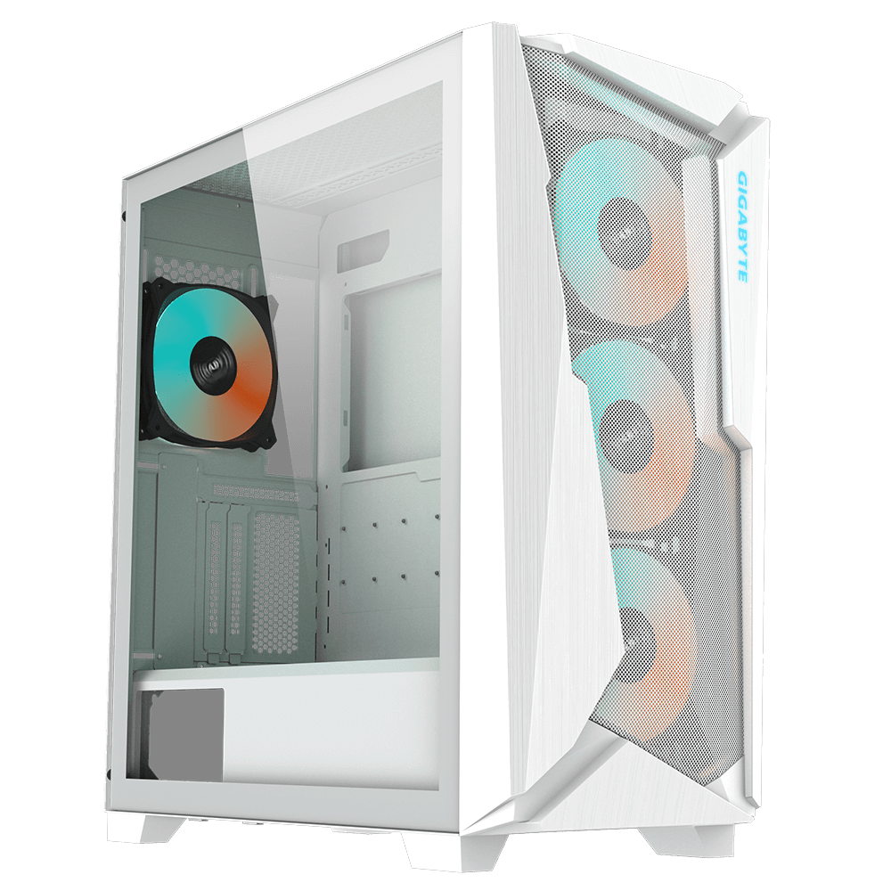 Кутия Gigabyte C301 WHITE, Tempered Glass, Mid-Tower, RGB Fusion 