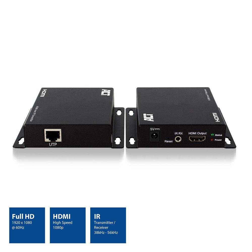 HDMI Extender (усилвател) ACT AC7850, 1080p @ 60Hz, 100 м, Комплект-2