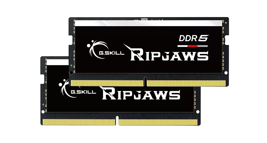 Памет G.SKILL Ripjaws, 64GB(2x32GB), SO-DIMM DDR5, 5600MHz, CL40, F5-5600S4040A32GX2-RS