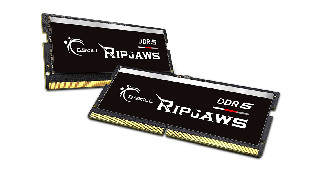 Памет G.SKILL Ripjaws, 64GB(2x32GB), SO-DIMM DDR5, 5600MHz, CL40, F5-5600S4040A32GX2-RS-3