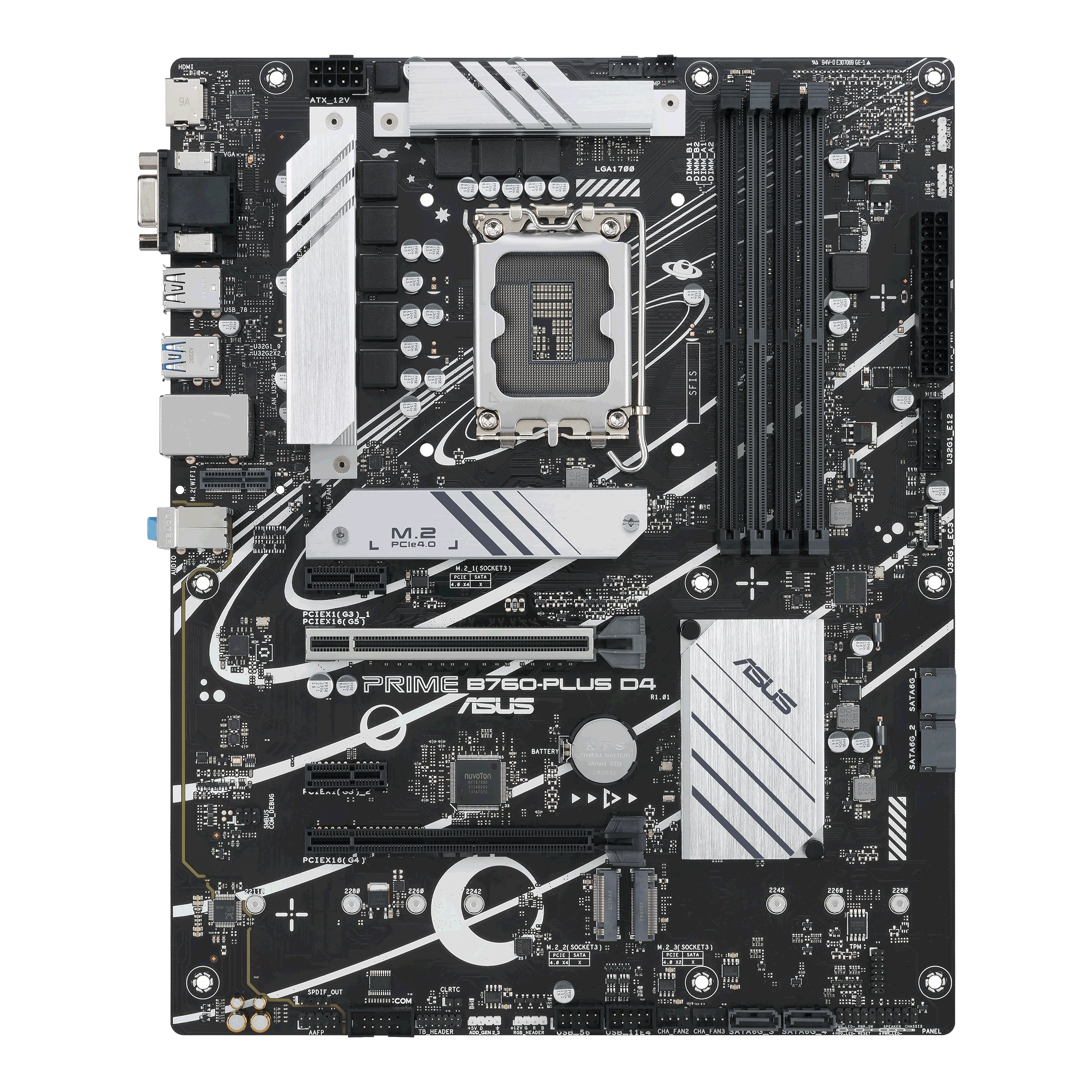 Дънна платка ASUS PRIME B760-PLUS D4, LGA 1700, ATX, 4xDDR4, PCIe 5.0